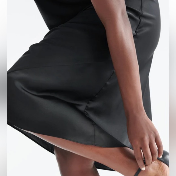 KNIX - Black Satin Slip Dress - New With Tags - NWT - Sexy Black Dress - Picture 4 of 6